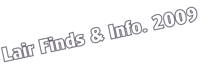 Lair Finds & Info. 2009
